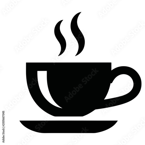 Steaming tea cup on saucer coffee