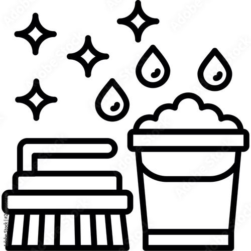 Scrub Brush Icon Vector Element