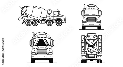Concrete Mixer Truck Views