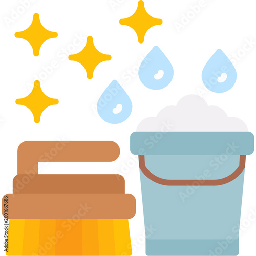 Scrub Brush Icon Vector Element