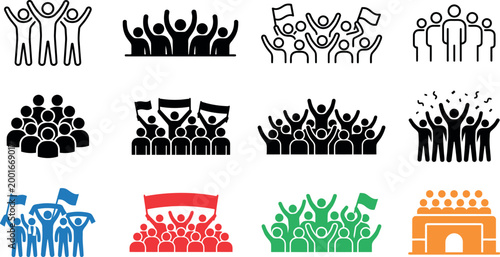 Celebrating fans national pride visuals from an international soccer tournament