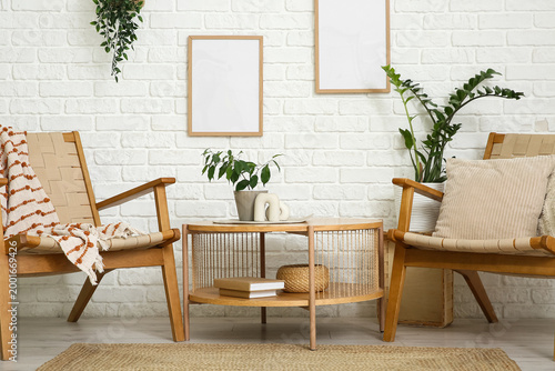 Coffee table and armchairs ...