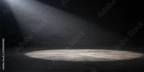 Abstract background featuring a bright spotlight illuminating swirling dark smoke and mist in a moody night sky texture with ample space for text design