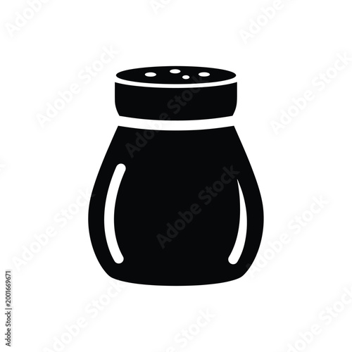 Black Salt Shaker Icon seasoning condiment