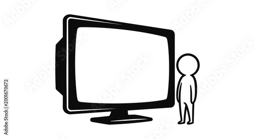 Person Watching Large Screen