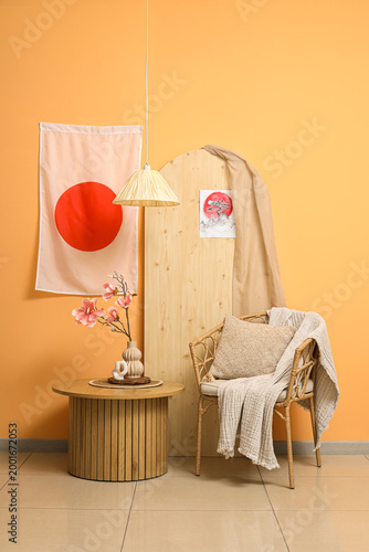 Chair with coffee table, la...