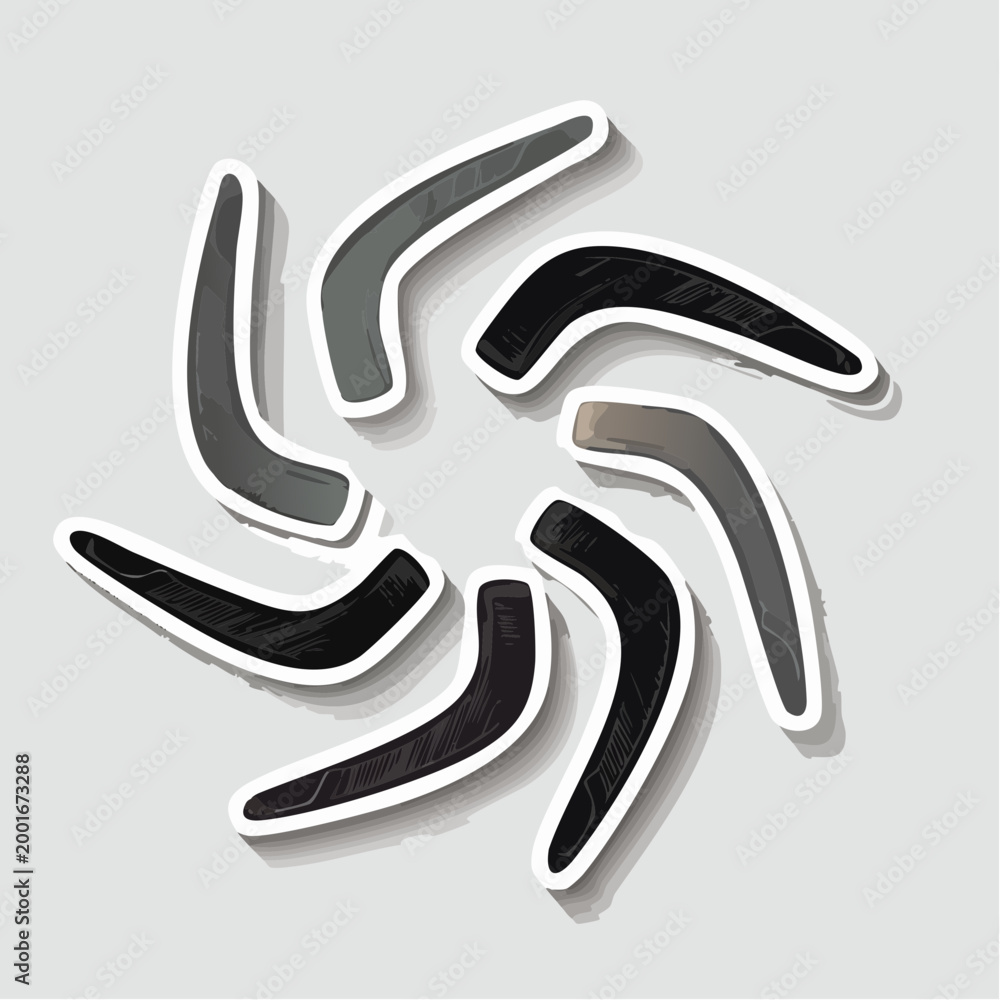Obraz premium Collection of Boomerangs Arranged in a Circular Pattern