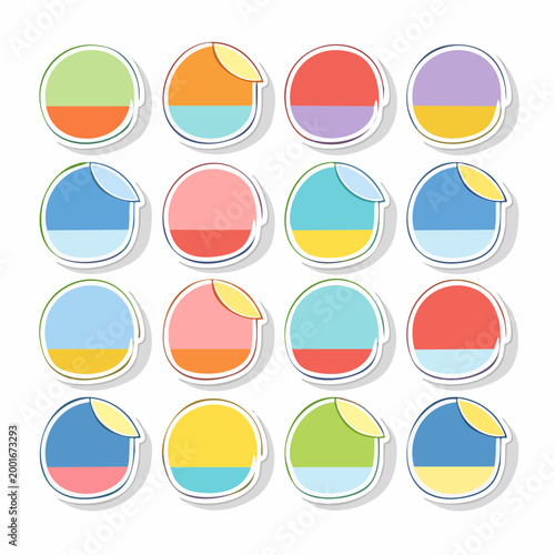 Free Download Set of Colorful Round Stickers with Copy Space - GFXLoad