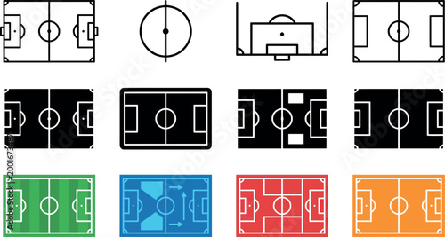Football championship field diagrams top down views for strategy game planning