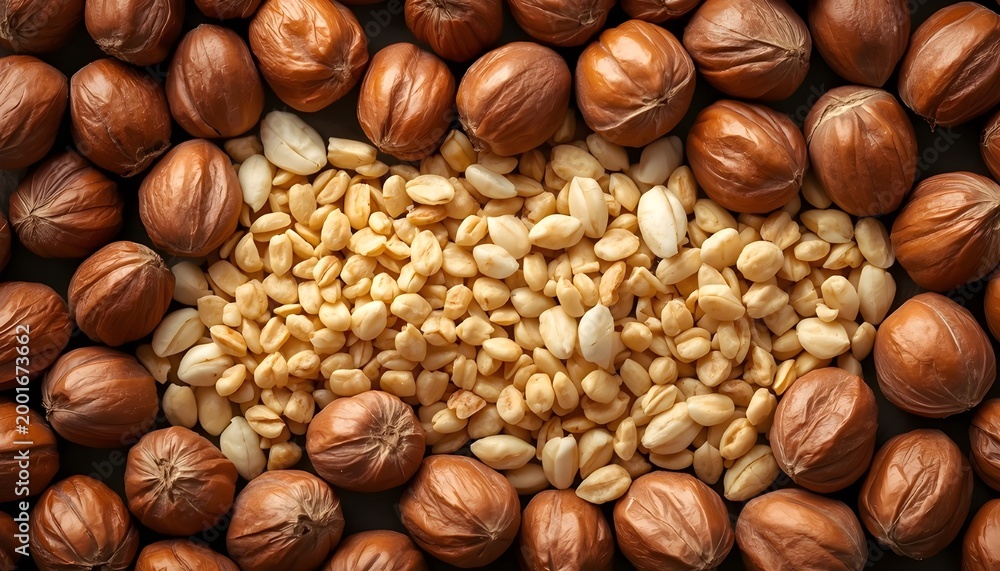 Fototapeta premium Hazelnuts Background Texture