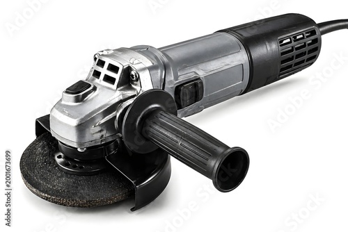 Heavy Duty Electric Angle Grinder Isolated on White Background
