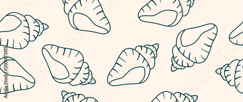 Vector flat illustration. Seamless nautical style. Cute print in holiday concept. Perfect for gift wrapping, posters, covers, screensavers, textile decor, etc.