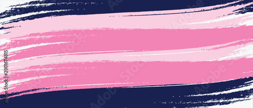 Quadro su tela Pink and Navy Brush Stroke Texture, Abstract Paint Lines Background for Modern C