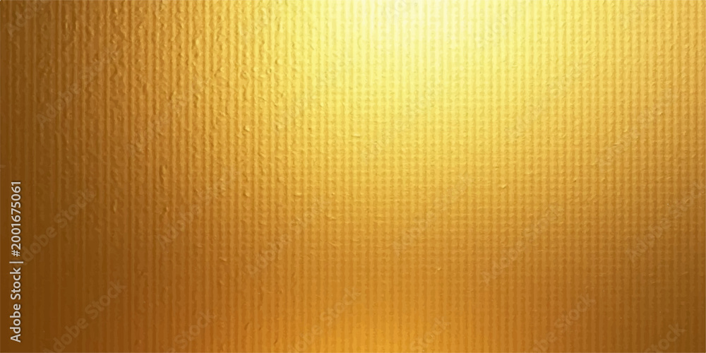 Fototapeta premium A vintage abstract gold metal texture design with a corrugated yellow line pattern on an old grunge surface backdrop