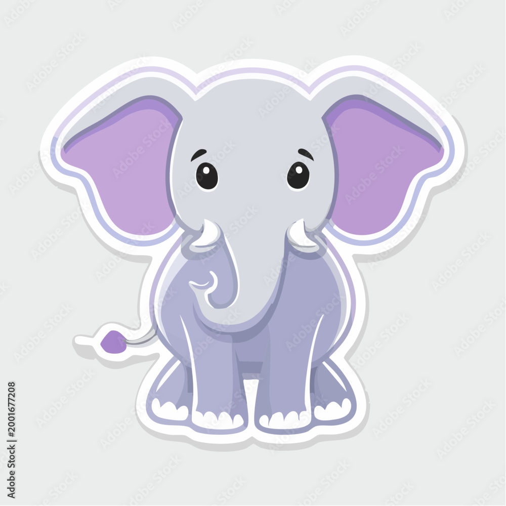 Obraz premium Cute Cartoon Elephant Sticker