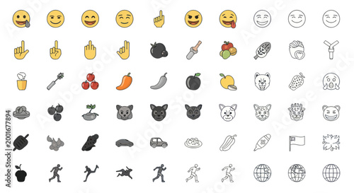 Various Emojis and Symbols Icons.