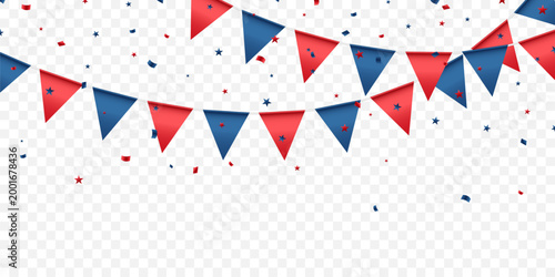 Colorful party flags background vector illustration for celebration.