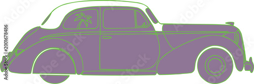 car displays a palm tree icon on the window.