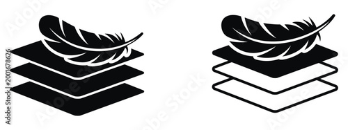 Soft textile and feather filler icon representing cushioning material and comfort, flat vector design for bedding, furniture and home decor applications.