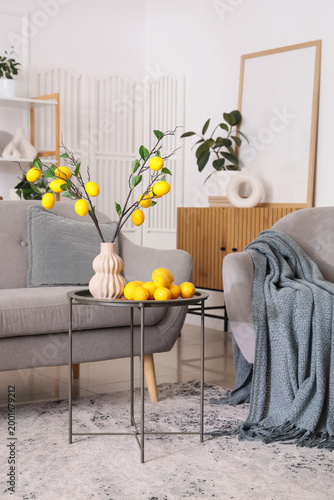 Lemon tree branches in vase...