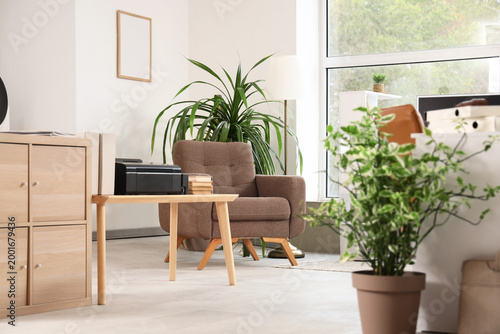 Interior of light office wi...