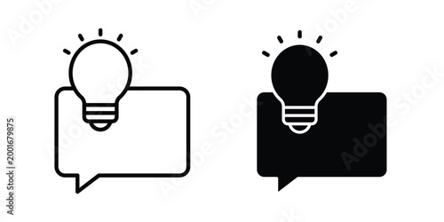 Insight icon with line stroke and black silhouette style