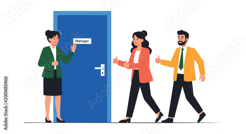 Business people, office workers, colleagues, teamwork, communication, flat design, vector icons