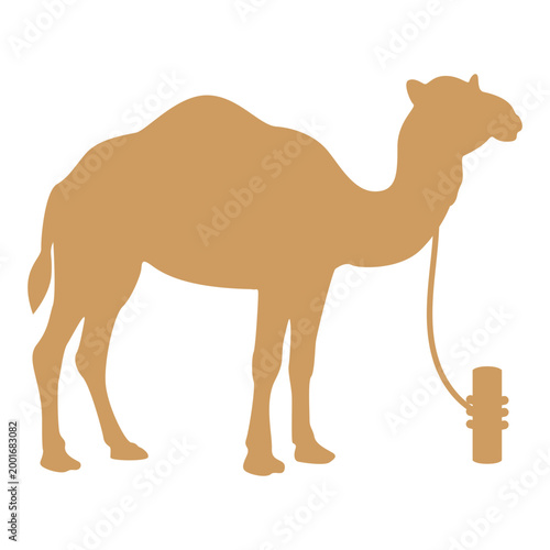 Camel Silhouette Icon Vector Illustration Isolated on White Background