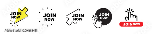 join now sign on white background