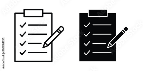 Plan icon with line stroke and black silhouette style