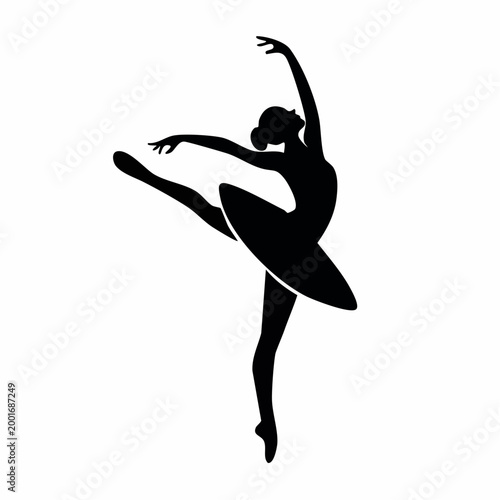 Silhouette of a ballerina in a graceful pose
