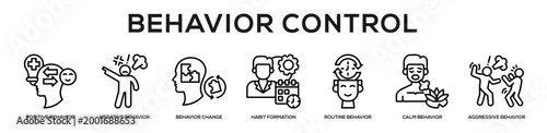 Behavior Control web banner icon illustration concept