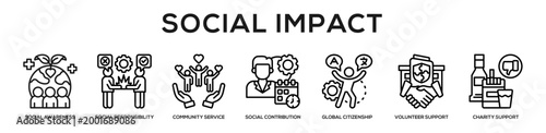 Social Impact web banner icon illustration concept