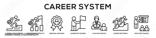 Career System web banner icon illustration concept