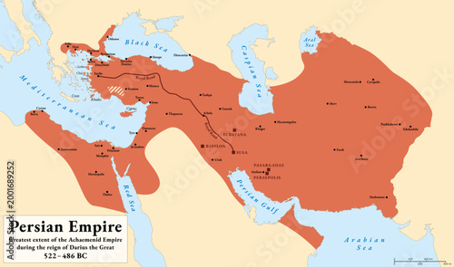 Tableau sur toile Persian Empire, history map
