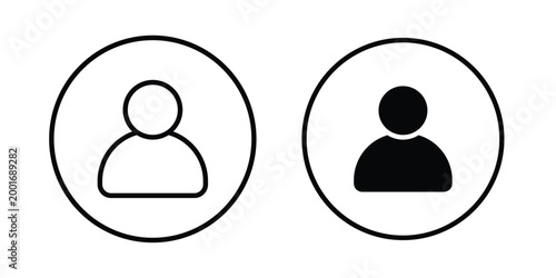 User profile icon with line stroke and black silhouette style