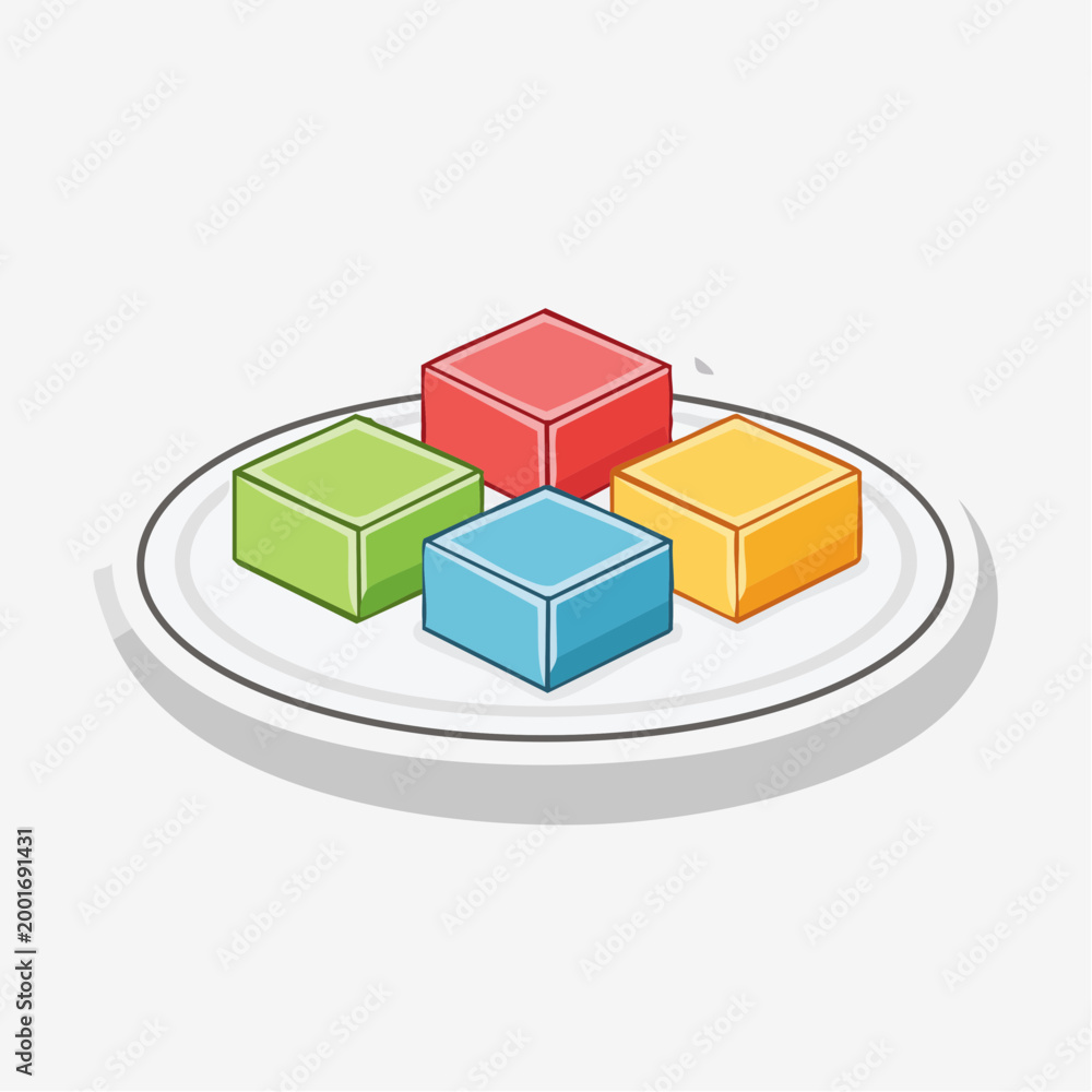 Obraz premium Colorful Cubes on a Plate