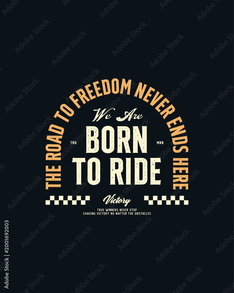 Fototapeta premium Retro Vintage typography motorcycle template graphic tshirt design