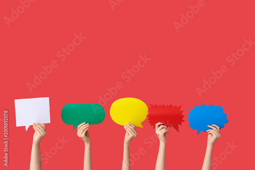 Female hands with colorful ...