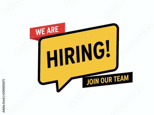 Hiring Announcement Banner for Job Recruitment on White Background