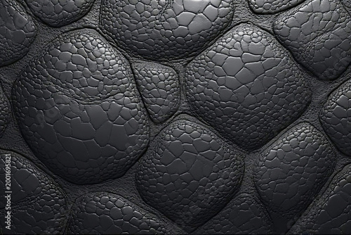 Black Organic Pebble Texture Background with Leather Like Surface, Abstract Stone Pattern in Dark Tones, Macro Close-Up for Modern Design, Luxury Material Concept