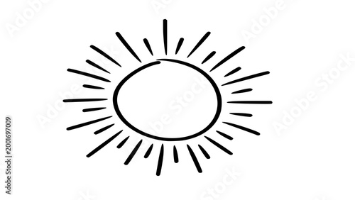 Obraz na płótnie minimalist sunburst icon with radiating lines on white background vector illustr