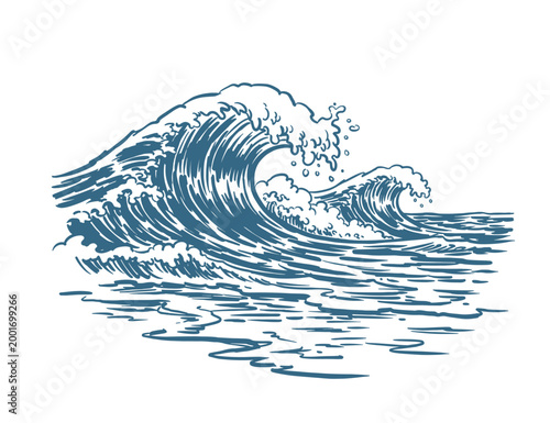 Foto Great ocean wave illustration