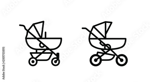 baby stroller silhouette with crossed lines high quality professional detailed
