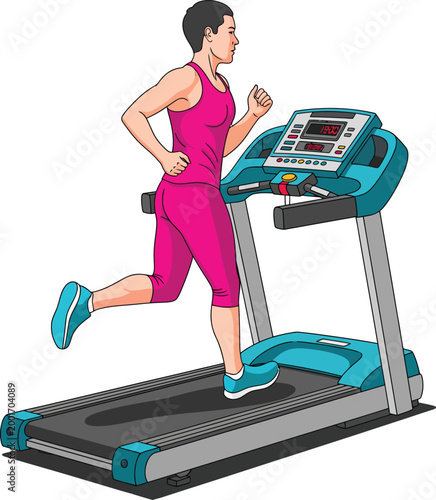 Man exercising on a treadmill, running for fitness and health.