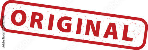 A distressed red rectangular stamp with the word original in bold red letters diagonally placed on a white background with small speckles