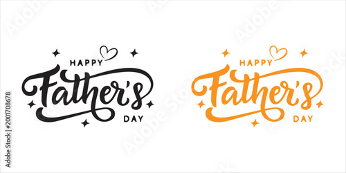 Happy father's day calligraphy designs black and gold variations