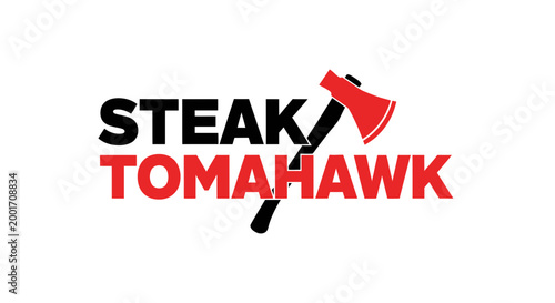Steak Tomahawk Logo Design Meat.
