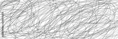 Chaos pattern. Abstract texture. Random chaotic lines. Intricate wallpaper. Hand drawn scrawls. Black and white illustration. Background with lines and waves. Universal texture. Art creation . EPS 10 