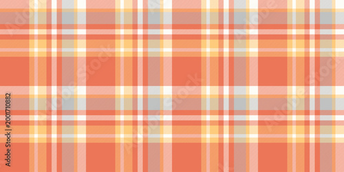 Pop vector tartan seamless, event fabric plaid textile. Mature pattern background texture check in red and amber colors.